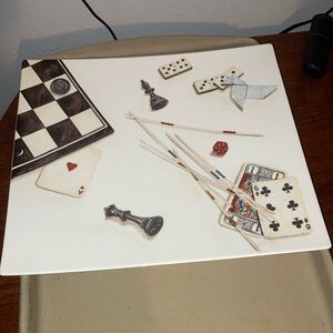 Multicolor Game Night Ceramic Plate